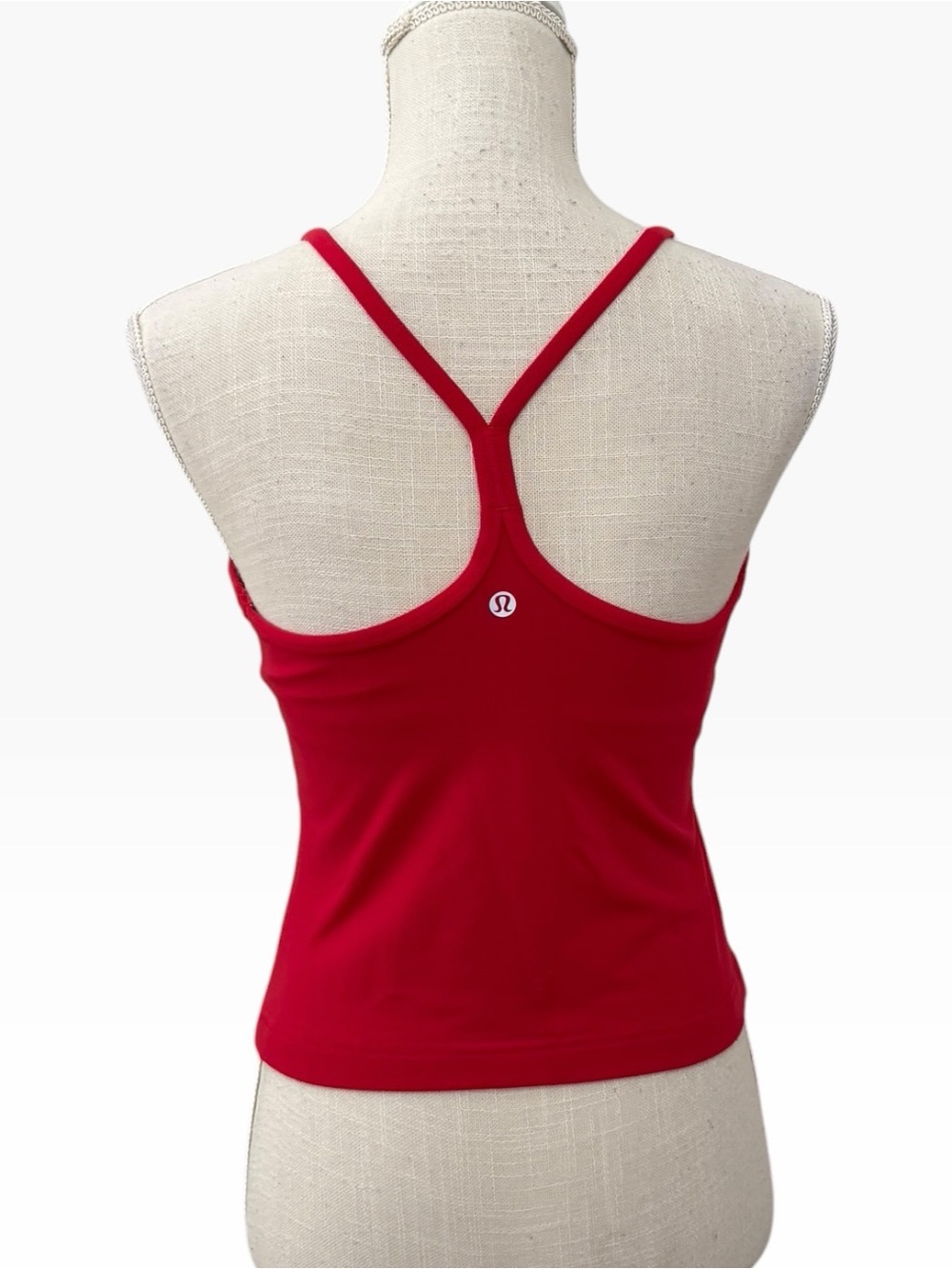 ✅SOLD✅Lululemon Deep Red Power Y Tank Top Luon Built-In Shelf Bra Size 6 - Picture 8 of 11